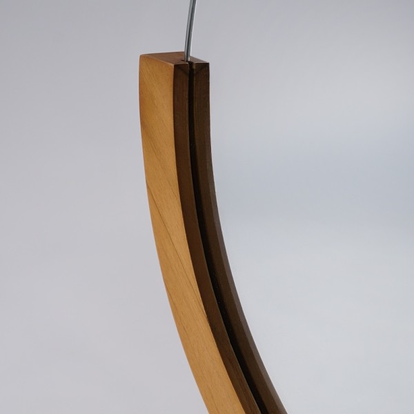 Miroir 90 cm avec bords arrondis et encadrement en teck - Keya