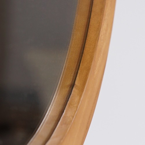 Miroir 90 cm avec bords arrondis et encadrement en teck - Keya