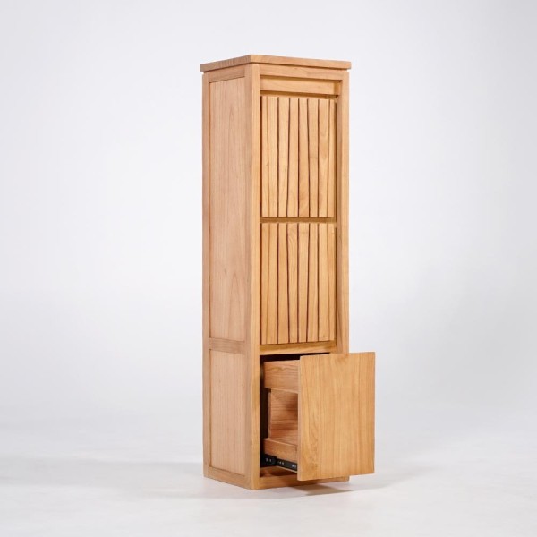 Colonne de salle de bain en bois naturel - Neo