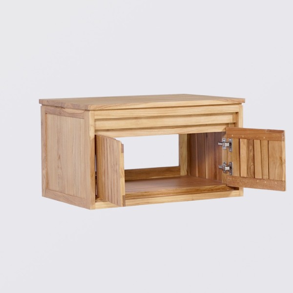 Meuble de salle de bain en bois naturel 80 cm - Neo
