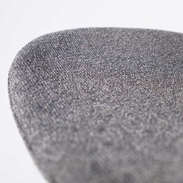 Chaise de salle à manger en tissu bouclé gris et pieds en frêne noir - Paragon