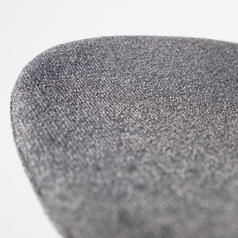 Chaise de salle à manger en tissu bouclé gris et pieds en frêne noir - Paragon