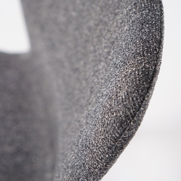 Chaise de salle à manger en tissu bouclé gris et pieds en frêne noir - Paragon