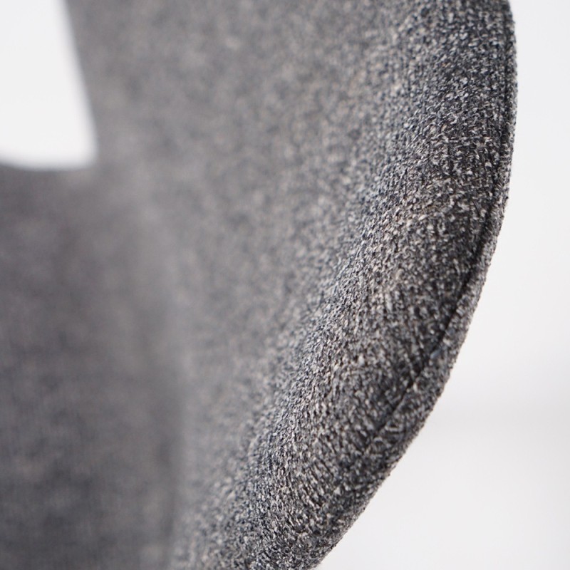 Chaise de salle à manger en tissu bouclé gris et pieds en frêne noir - Paragon