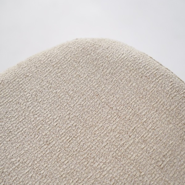 Chaise de salle à manger en tissu bouclé blanc et pieds en frêne clair - Paragon