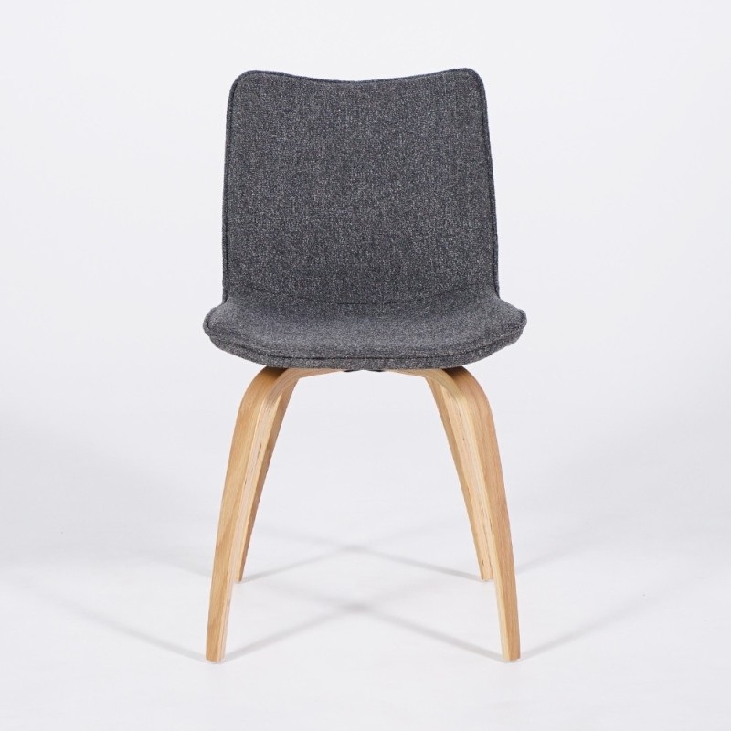 Chaise de salle à manger en tissu bouclé et pieds en chêne - Glee