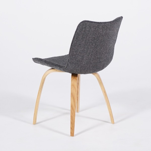 Chaise de salle à manger en tissu bouclé et pieds en chêne - Glee