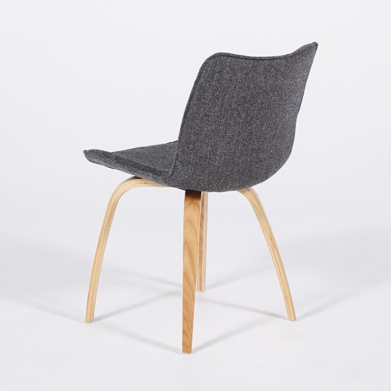 Chaise de salle à manger en tissu bouclé et pieds en chêne - Glee
