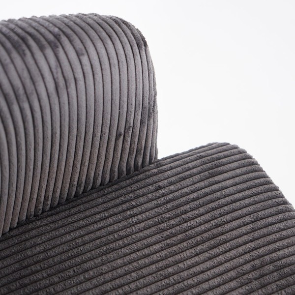 Chaise de salle à manger en velours gris et pieds en métal noir - Maple