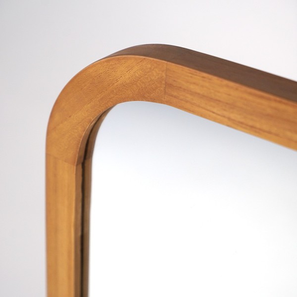 Miroir rectangulaire avec tablette en teck massif - Kama