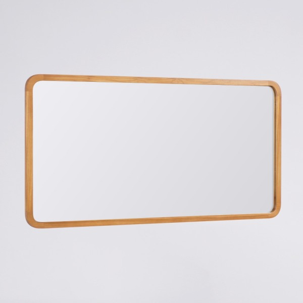 Grand miroir rectangulaire avec bords en teck - Kama