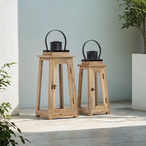 Lot de 2 lanternes en bois et métal - Cap Ferret