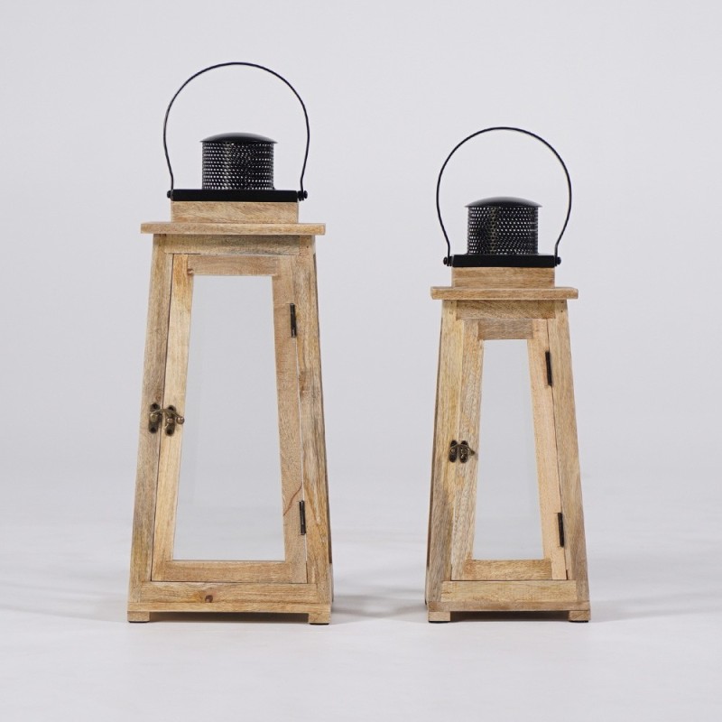 Lot de 2 lanternes en bois et métal - Cap Ferret