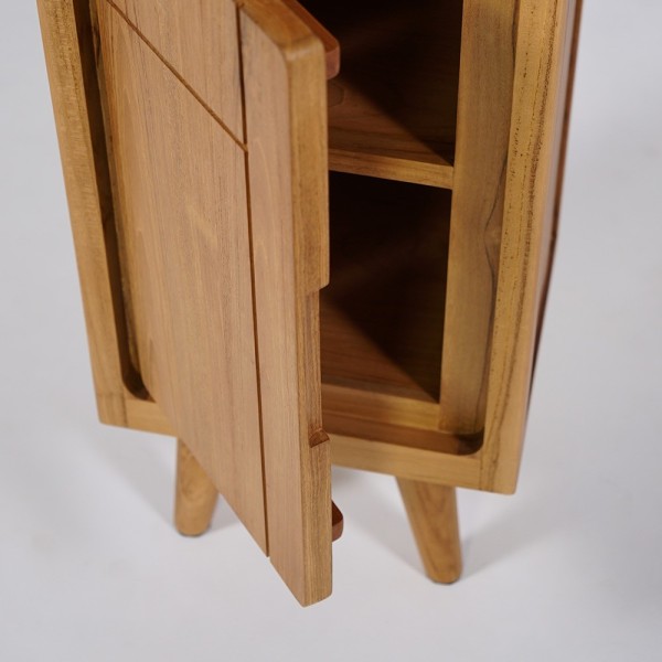 Colonne de salle de bain en bois naturel - Pragati