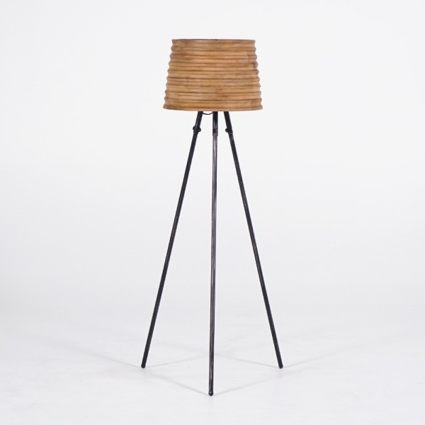 Lampe sur pied en bois naturel - Nomade