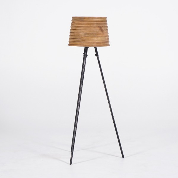 Lampe sur pied en bois naturel - Nomade