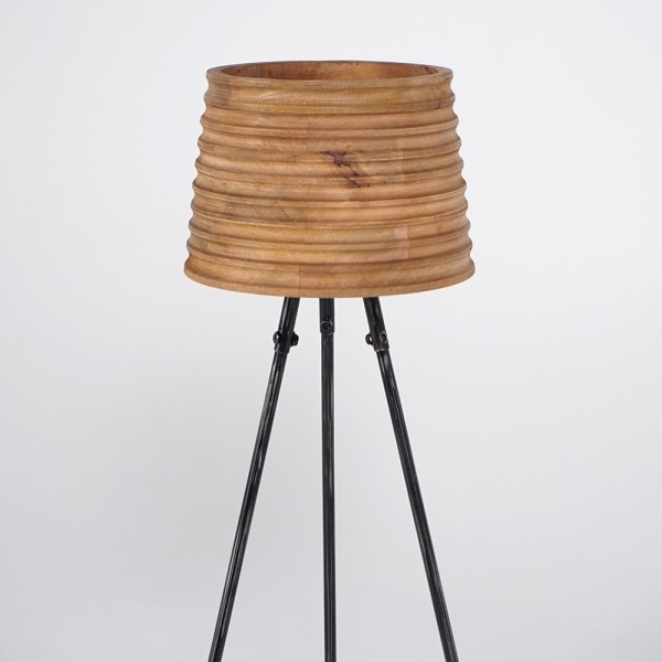 Lampe sur pied en bois naturel - Nomade
