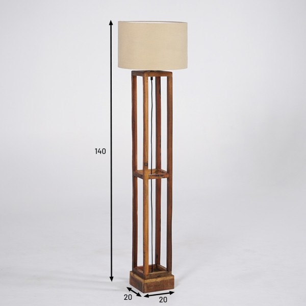 Lampe sur pied en bois naturel - Heritage