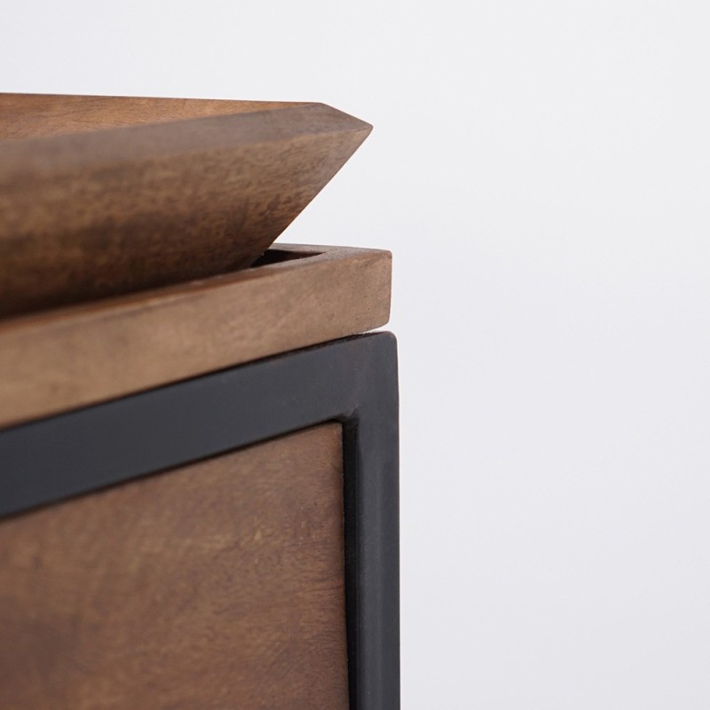 Table basse en bois naturel et pieds en métal - Modula