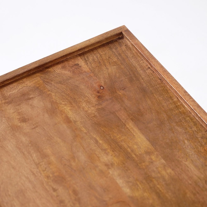 Table basse en bois naturel et pieds en métal - Modula