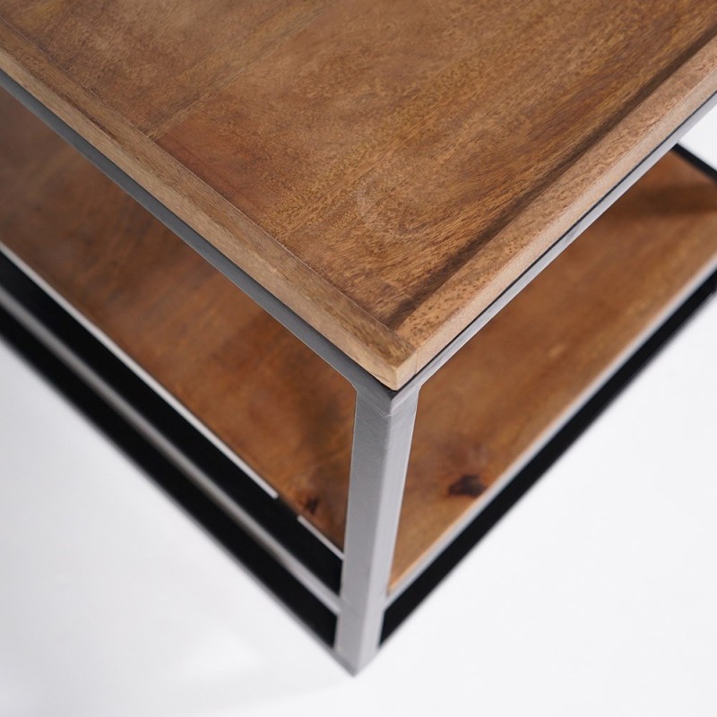 Table basse en bois naturel et pieds en métal - Modula