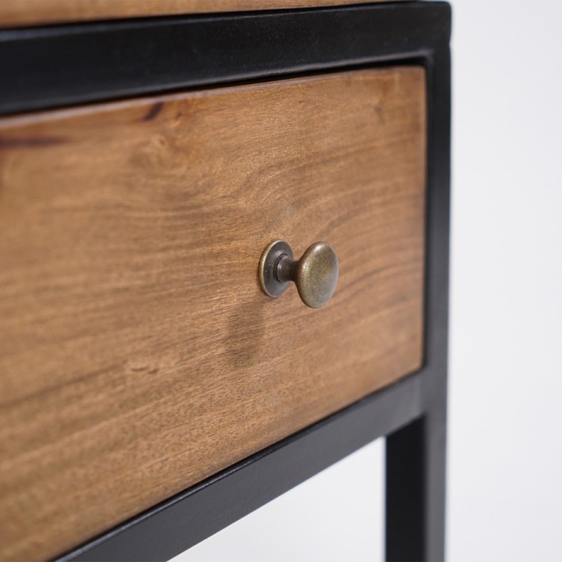 Table basse en bois naturel et pieds en métal - Modula