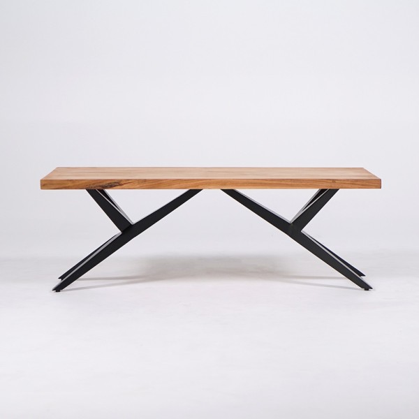 Table basse en bois naturel avec pieds métal - Helix
