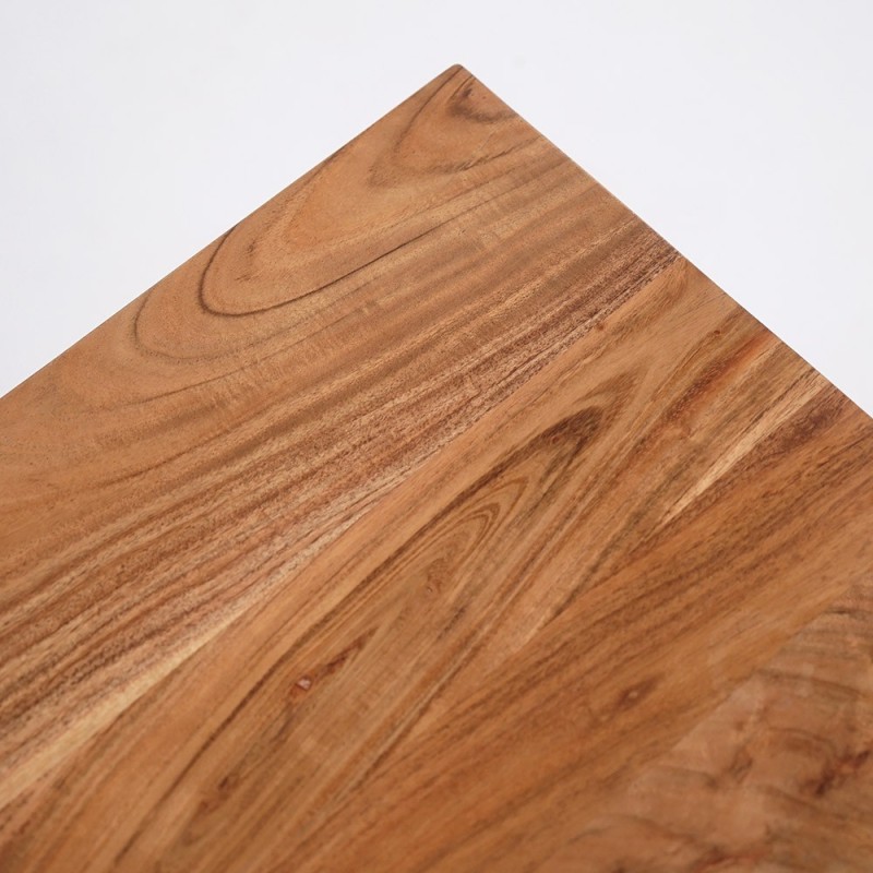 Table basse en bois naturel avec pieds métal - Helix