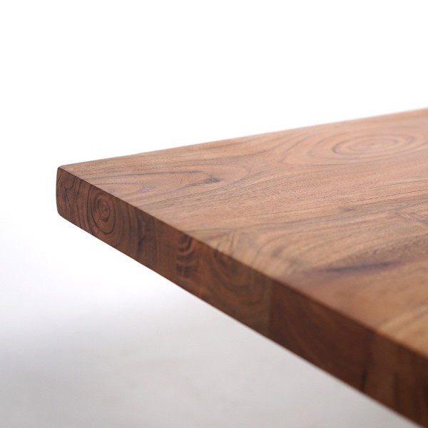 Table basse en bois naturel avec pieds métal - Helix