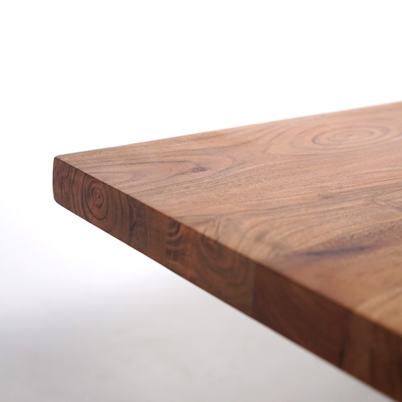 Table basse en bois naturel avec pieds métal - Helix