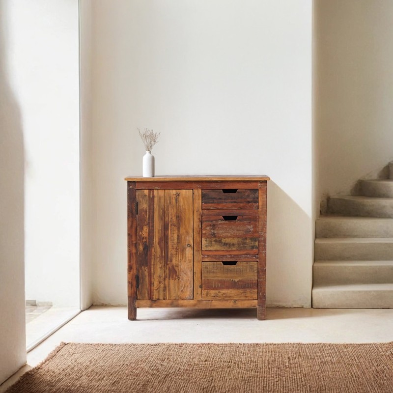 Buffet 90 cm en bois recyclé - Terra Nova