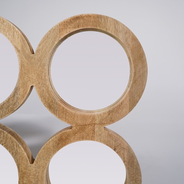 Ensemble rectangulaire 100 x 85 cm de miroirs ronds avec cadre en bois - Ellipse