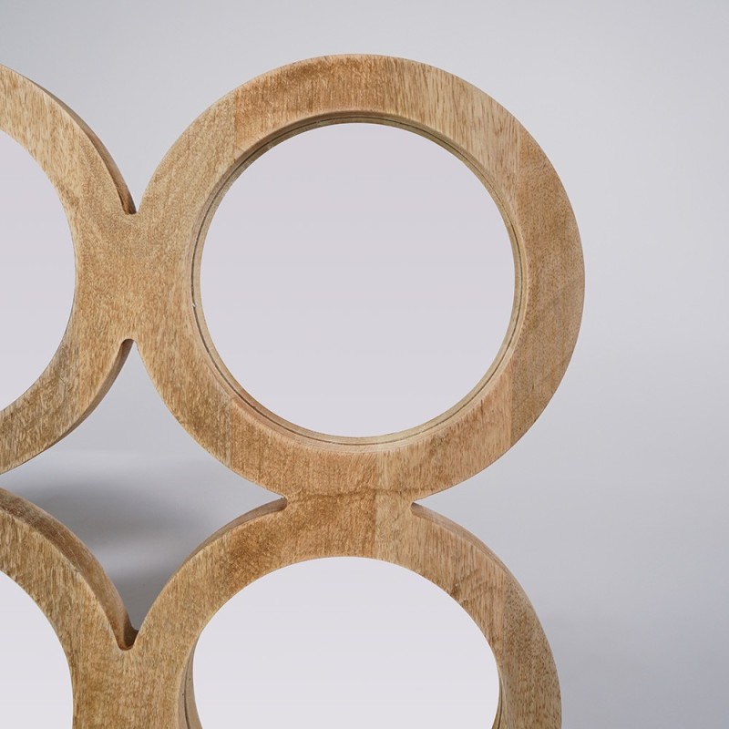 Ensemble rectangulaire 100 x 85 cm de miroirs ronds avec cadre en bois - Ellipse
