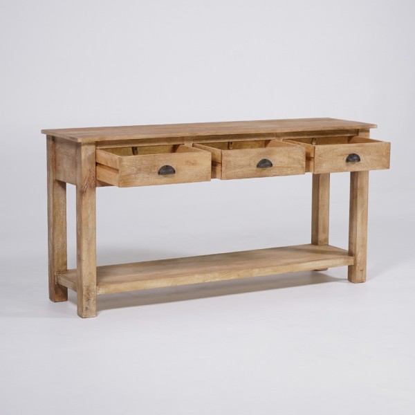 Console en bois naturel 3 tiroirs - Timber