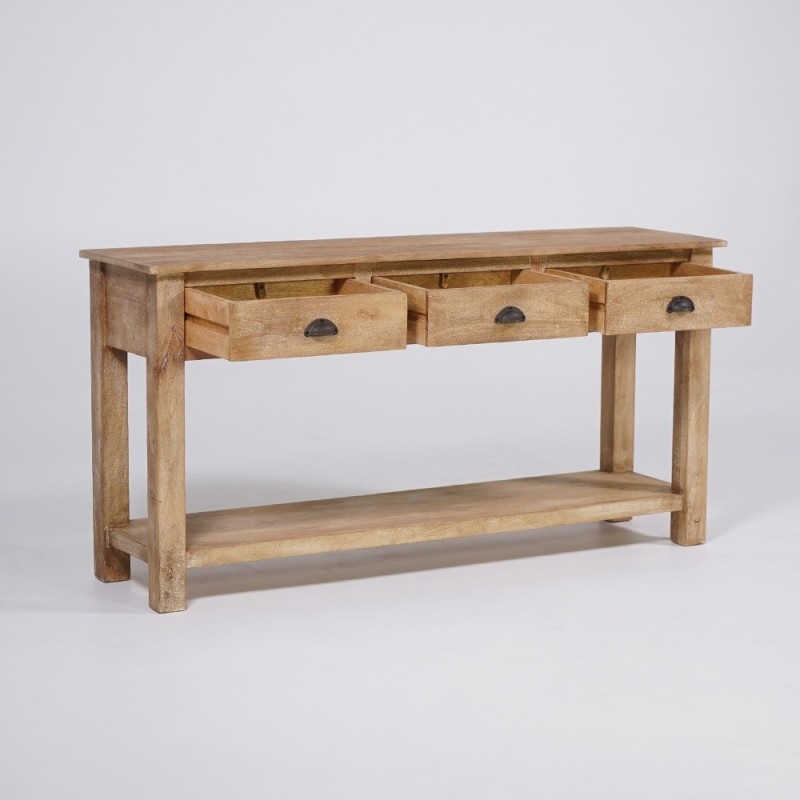 Console en bois naturel 3 tiroirs - Timber