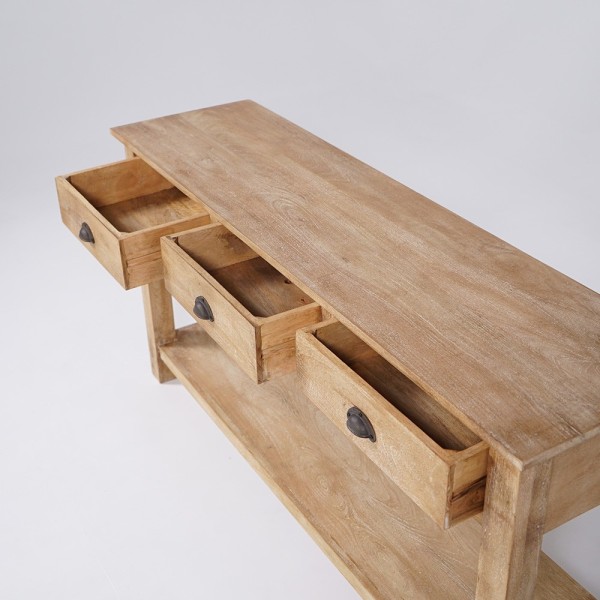Console en bois naturel 3 tiroirs - Timber