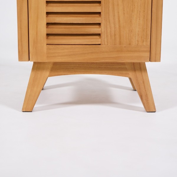 Colonne de rangement de salle de bain en bois de teck massif - Mira