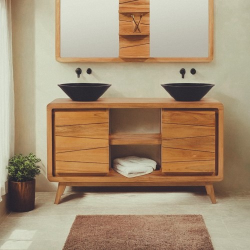 Meuble de salle de bain double vasques 140 cm - Sahar