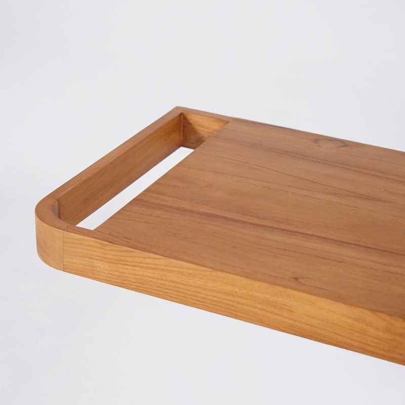 Tablette murale en teck pour vasque de salle de bain - Lattis