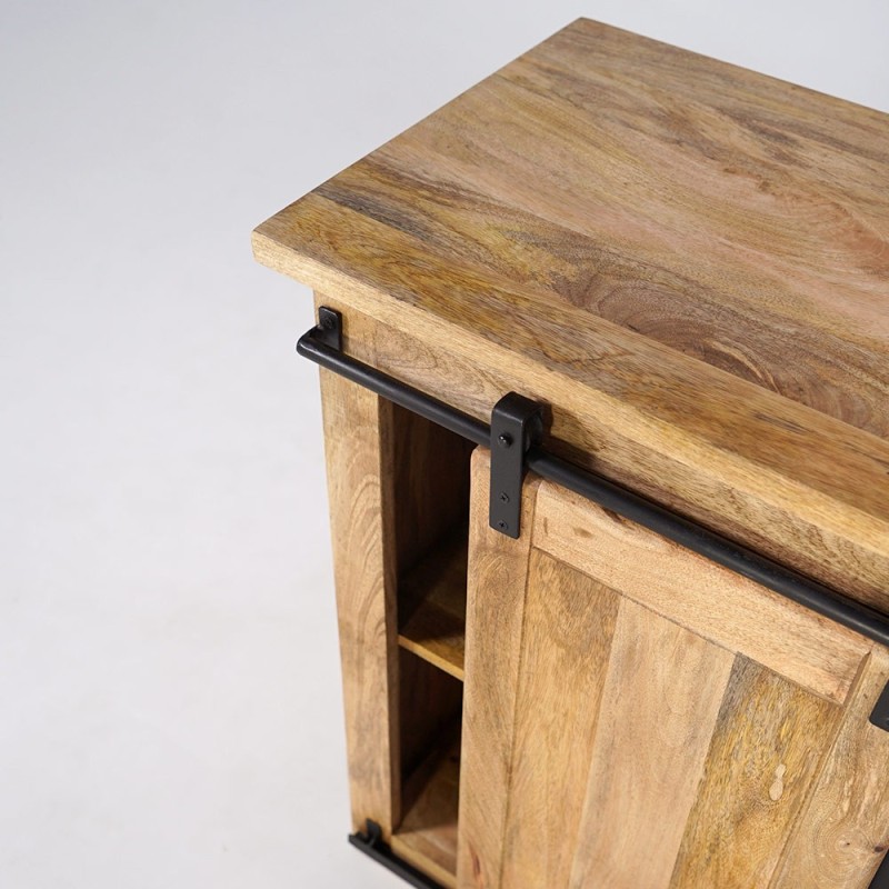 Petit buffet industriel bois et métal 90cm - Paris