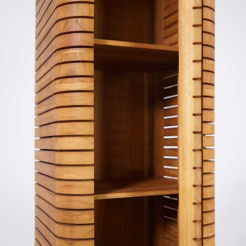Colonne en rangement en bois de teck - Lattis