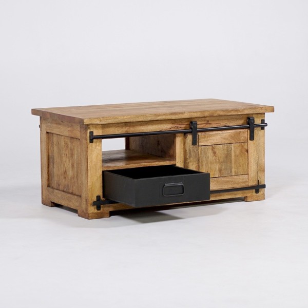 Table basse industrielle bois et métal 100cm - Paris