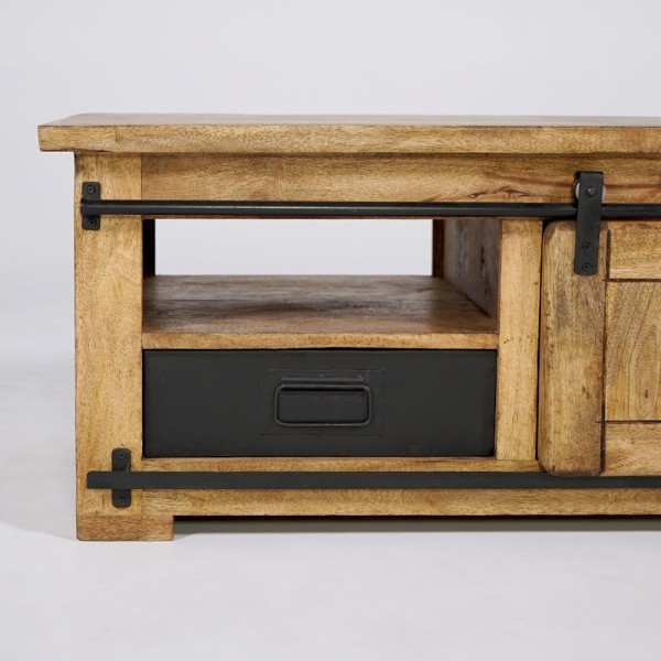 Table basse industrielle bois et métal 100cm - Paris