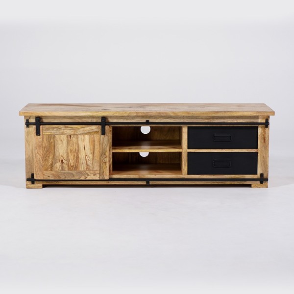Meuble TV industriel bois et métal 160 cm - Paris