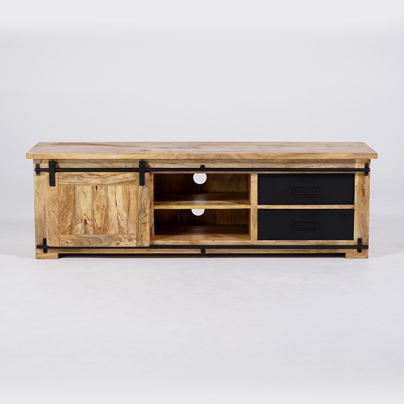 Meuble TV industriel bois et métal 160 cm - Paris