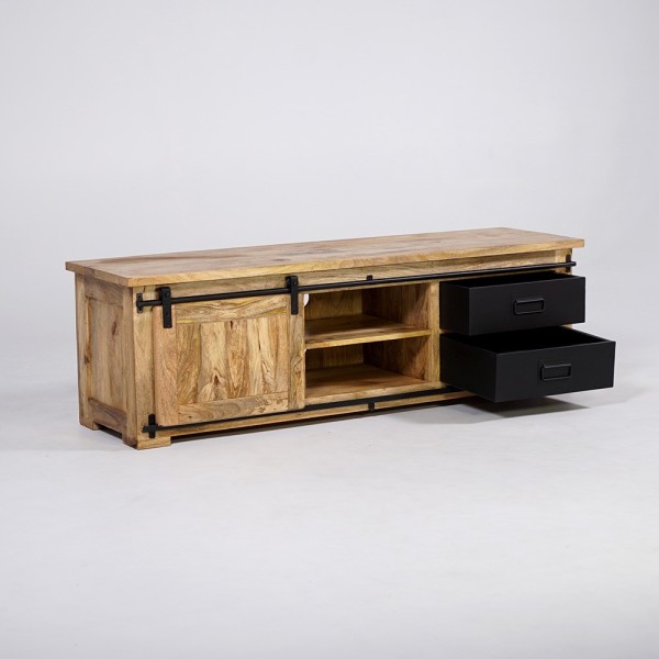 Meuble TV industriel bois et métal 160 cm - Paris