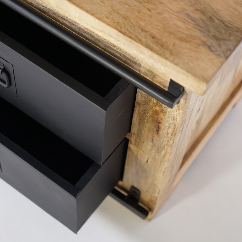 Meuble TV industriel bois et métal 160 cm - Paris