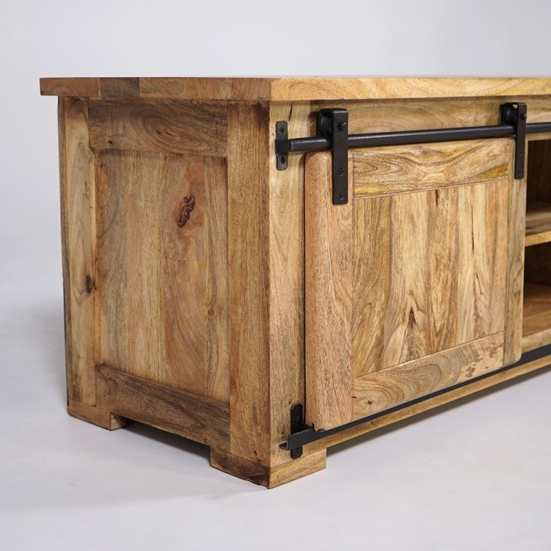 Meuble TV industriel bois et métal 160 cm - Paris