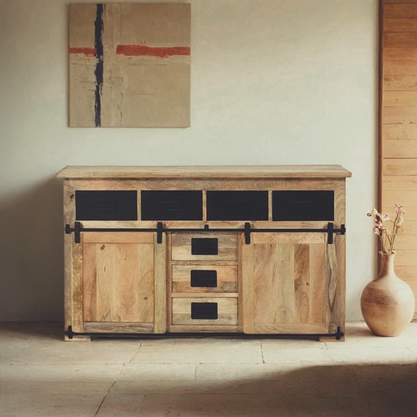 Buffet industriel bois et métal 150cm - Paris