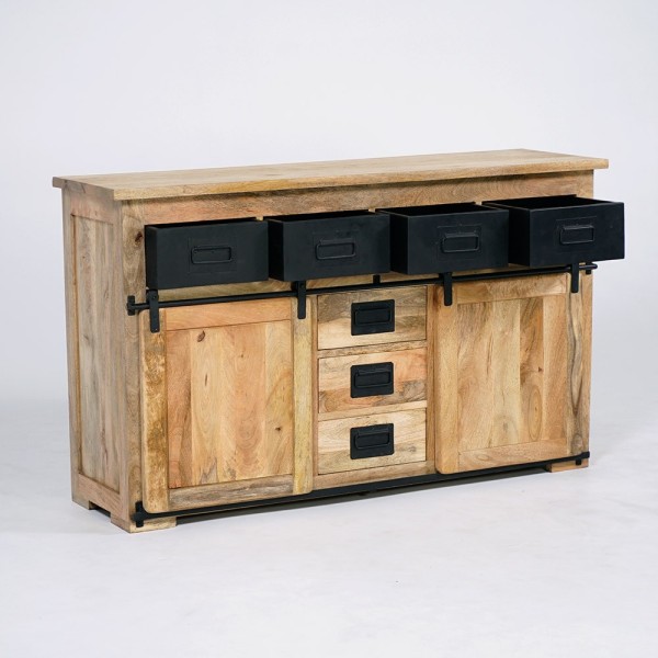 Buffet industriel bois et métal 150cm - Paris